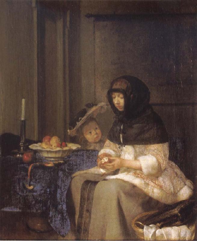 Gerard Ter Borch Woman peeling an apple